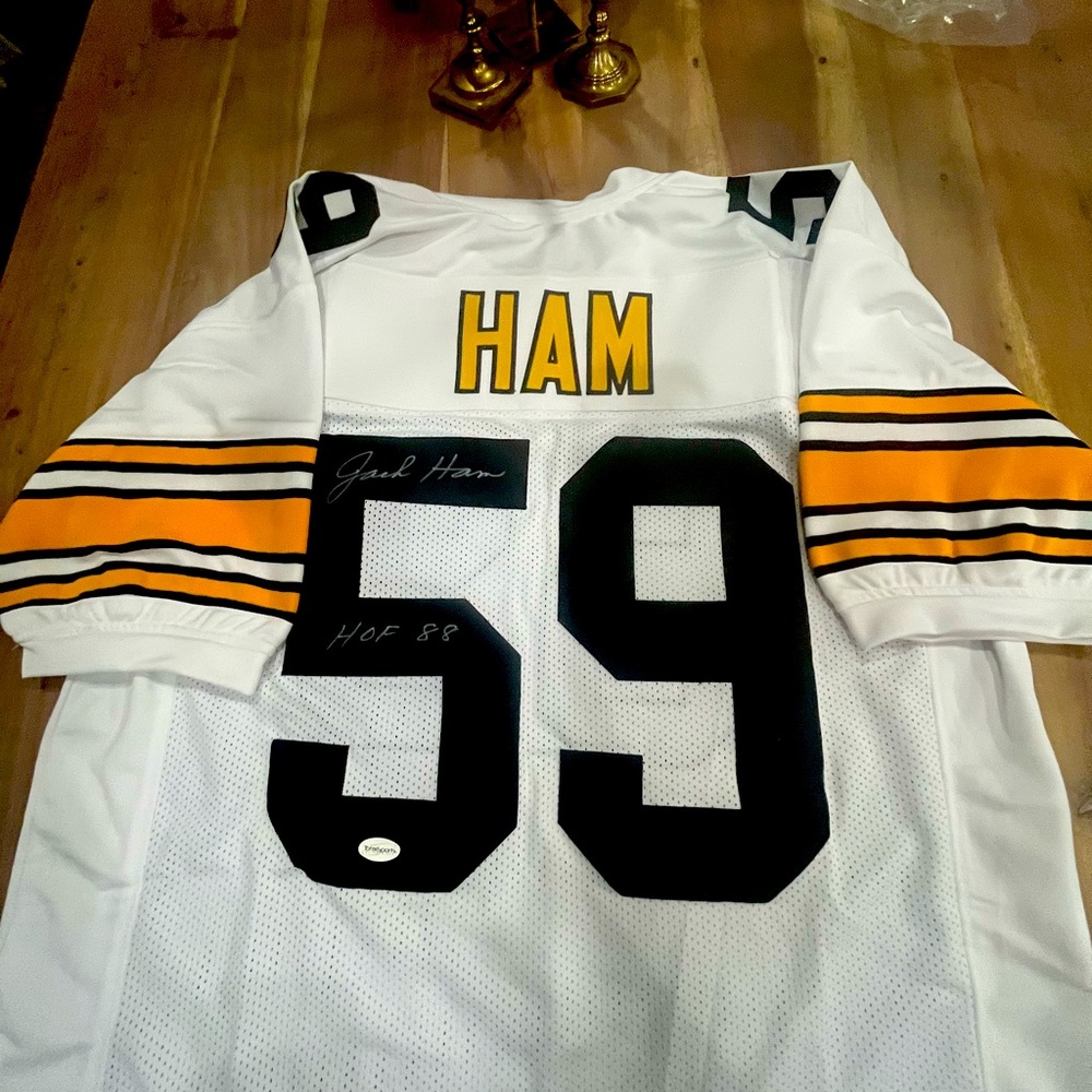 Jack Ham signed with/COA Pittsburgh Steelers jersey never worn